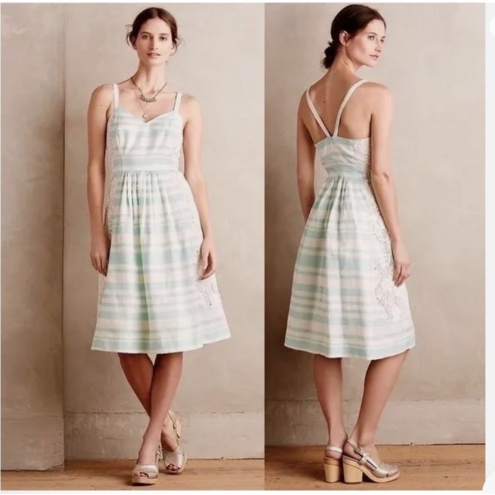 NWT Anthropologie Moulinette Soeurs Sea Isle Striped Dress 12 Greece Seaside